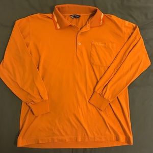 90s Jordache Orange/Yellow Collared Top